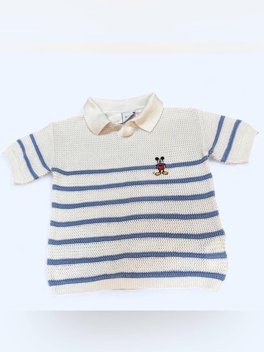 Zara Disney Collection Striped Knit Polo with Embroidered Mickey size 3YO